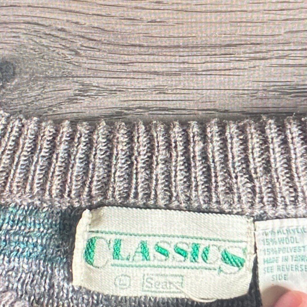 Sears Multicolor Patterned Zip-Up Sweater - Picture 3 of 4